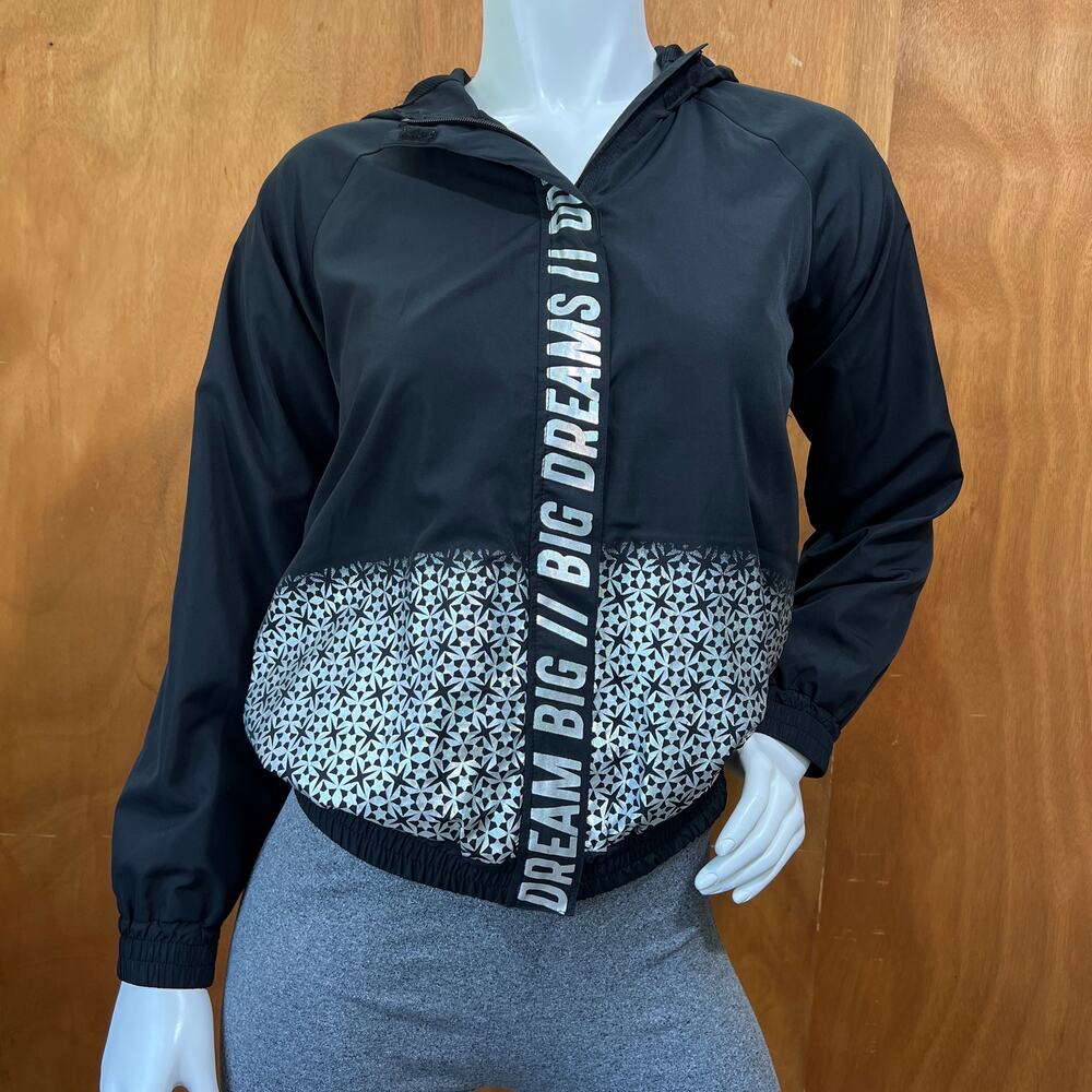 Ideology Girls Big Dreams Hoodie Jacket Black Kaleidoscope Print Zip M
